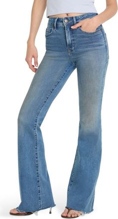 Good American Soft-Tech Good Legs Flare Jeans in Indigo1211 at Nordstrom, Size 14