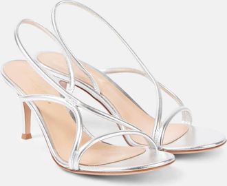 Gianvito Rossi Sandali Cage 70 in pelle metallizzata