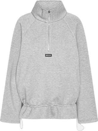 Rotate Half Zip Light Grey Melange Scuba Jacket