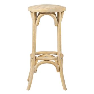 Linon Rae Rattan Seat Backless Bar Stool