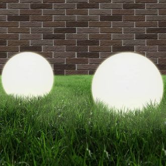 vidaXL Vidaxl - Juego De L&aacute;mparas De Bola Led 2 Piezas Esf&eacute;ricas 40 Cm Pmma