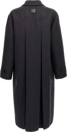 Fendi Mens Blue Virgin Wool Coat Clothing