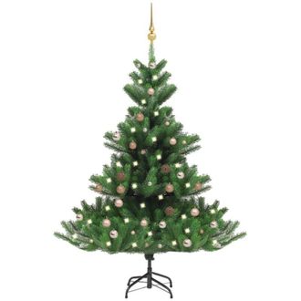 vidaXL Led De &Aacute;rbol De Navidad Artificial/bolas De 150 Cm C&aacute;ucasiano Verde