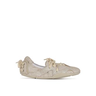 Acne Studios Ballerinas, female, Beige, Size: 5 US Lace-up Leather Shoes