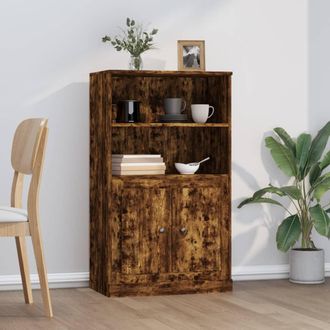 vidaXL Vidaxl - Aparador De Madera Contrachapada Roble Ahumado 60x35,5x103,5 Cm