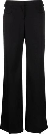 Tom Ford Zwarte wollen rechte broek - Dames - Wijde Broeken - Zwart - XS - Wol - Broeken