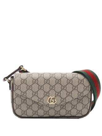 Gucci 2016-2025 Mini GG Supreme Ophidia crossbody bag - women - Fabric/Calf Leather - One Size - Brown