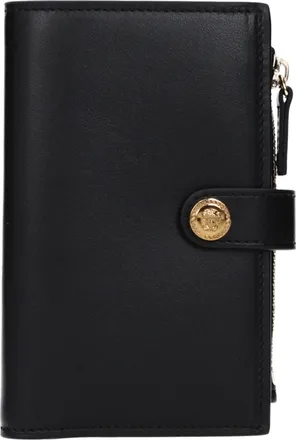 Versace Black Leather Womens Wallet