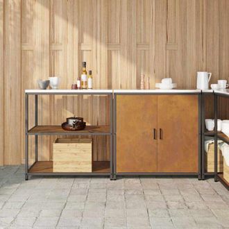 vidaXL Juego De Almacenamiento De Cocina Hattem 2 Pcs Oxidado Acero Vidaxl