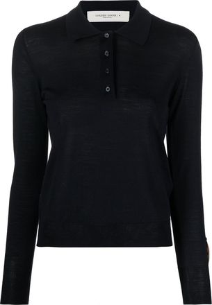 Golden Goose wool polo shirt - women - Virgin Wool - S - Blue