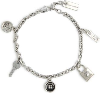 Marc Jacobs Button Charm Silver-plated Bracelet - Black And Silver - One Size