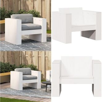 vidaXL Divano da Giardino Bianco 79x60x62 cm in Legno Massello di Pino - Divano da esterno - Poltrona da giardino