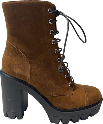 Giuseppe Zanotti Womens Suede Ankle Lace-Up Boot (Authentic Pre-Loved)