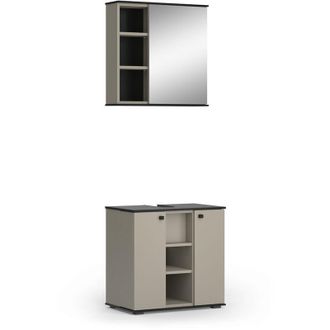 Vicco Conjunto De Muebles De Ba&ntilde;o Joli, Gris, 2 Partes