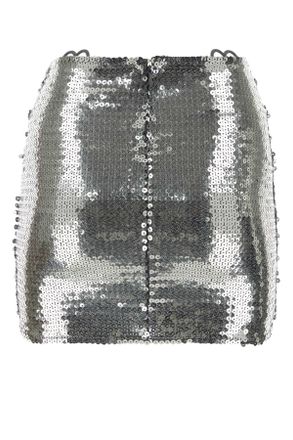 Nensi Dojaka Womens Silver Sequins Mini Skirt Msil Gonne