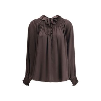 Burberry Brown Silk Womens Blouse