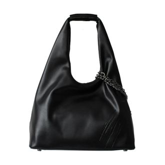 Plein Sport Black Faux Leather Hobo Bag Annie