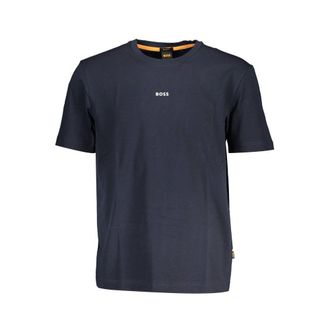 HUGO BOSS Blue Organic Cotton Mens Mens T-Shirt