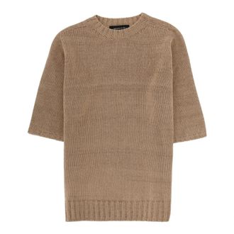 Fabiana Filippi Trui met ronde hals - Dames - Ronde hals truien - Beige - L - Wol - Truien & Vesten