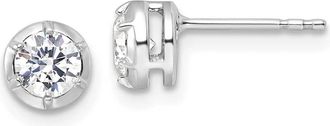 Diamond2Deal 14k White Gold 5/8 ct Lab Grown Diamond Solitaire Stud Earrings VS Clarity, D-E Color