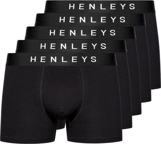 Henleys Heren Coalink Boxershorts (Set van 5) (Zwart)