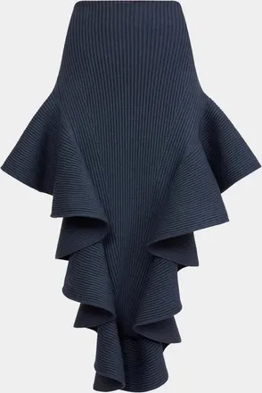 Alaia Ruffle Pointed Sculpted Midi Skirt
