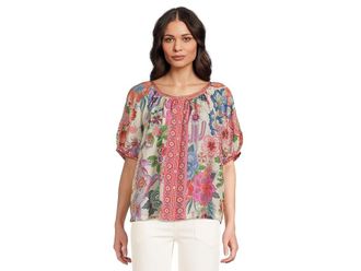 Johnny Was Avah Button Down Shirt - Kallie Womens Clothing Kallie : MD, Silk