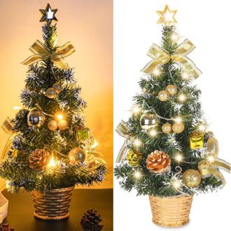 Elle Mini &Aacute;rbol De Navidad Artificial De 40 Cm - Iluminado Con Luces Led - Pvc Ecol&oacute;gico - Decoraci&oacute;n De Mesa Para Oficina Y Bar