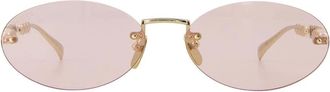 Gucci Sunglasses, female, Pink, Size: 62 MM Pink Metal Sunglasses