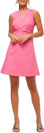 Trina Turk A Line Zip Front Tied Dress in Love All Pink at Nordstrom, Size 12