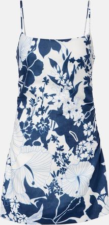 Sir. Paradiso floral linen minidress