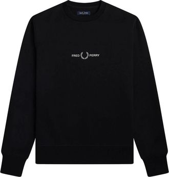 Fred Perry Rondhalsgebreide trui - Heren - Sweatshirts - Zwart - S - Katoen - Hoodies & sweatvesten