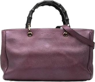 Gucci Pre-owned Handbags, female, Purple, Size: ONE SIZE Pre-owned The Bamboo Shopper