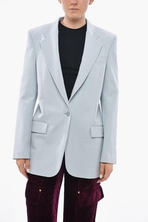 Stella McCartney Blazer in Misto Lana con Tasche ad Aletta e Spacco Posteriore Stella McCartney