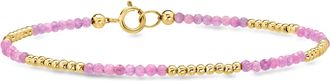Ross-Simons 4.60- Pink Tourmaline and 10kt Yellow Gold Bead Bracelet