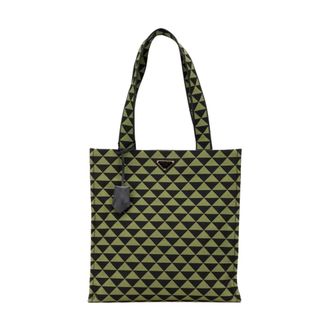 Prada Pre-owned Geometric Pattern Tote Bag - Dames - Pre-owned - Groen - Maat: ONE Size