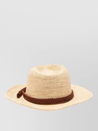 Dragon Diffusion wide brim raffia hat leather band