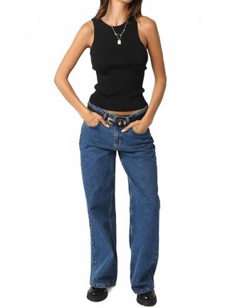 Olivaceous Dulce Cutout Tank Top In Black