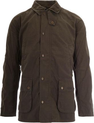 Barbour Olive Solid Shirt Collar Jacket