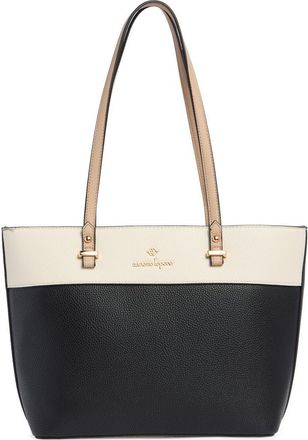 Nanette Lepore Sabine Colorblock Tote Bag & Pouch in Black - Rice - Warm Taupe at Nordstrom Rack