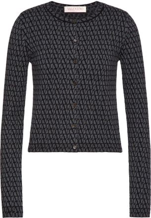 Valentino Garavani Toile Iconographe Crew-Neck Cardigan - Womens - Wool