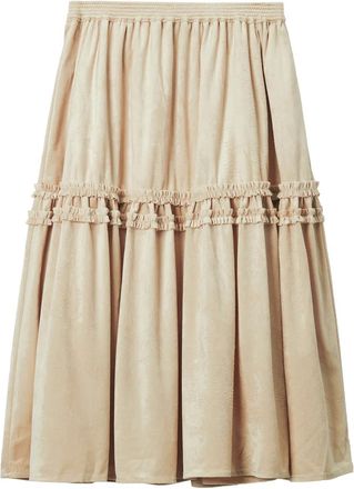 Tout &agrave; Coup Rok met ruches - Beige
