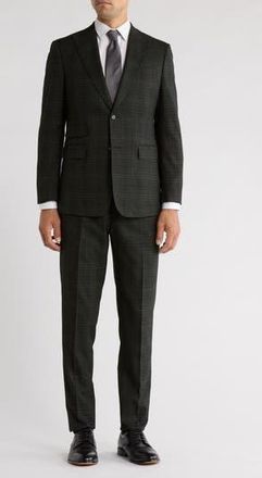 English Laundry Trim Fit Plaid Two-Piece Suit in Green at Nordstrom Rack, Size 48 Regular