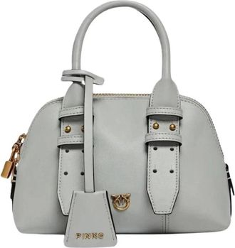 Pinko Bowling Bag Zip Mini - Dames - Handtassen - Grijs - ONE Size - Katoen - Tassen