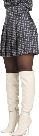 Max Mara Rokken, Dames, Blauw, S, Blauwe Zijden Bedrukte Rok Madison