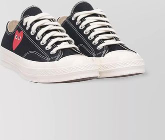 Comme Des Garçons round toe canvas sneakers with contrast stitching