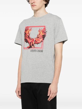 Roberto Cavalli graphic-print round-neck T-shirt - Grijs