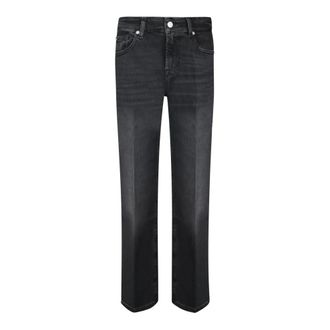 7 For All Mankind Calie Straight Ankle Jeans - female - 7 For All Mankind - Straight Fit Jeans - Black - W29 - Jeans