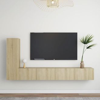 vidaXL Vidaxl - Juego De Muebles De Sal&oacute;n 3 Piezas Roble Sonoma
