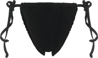 Bond-Eye tie-fastening seersucker bikini bottom - women - Polyamide/Recycled Polyamide/Spandex/Elastane - One Size - Black